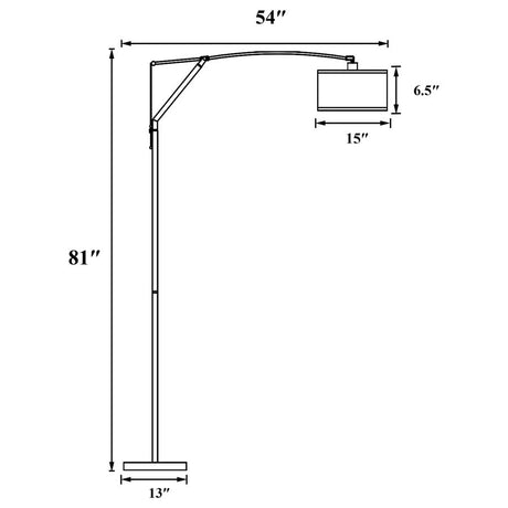 Moniz Adjustable Arched Arm Floor Lamp Chrome and White - (901490)