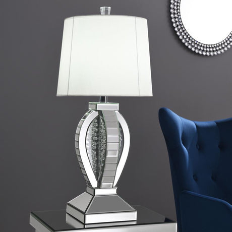 Klein Table Lamp With Drum Shade White and Mirror - (923287)