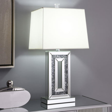 Ayelet Table Lamp With Square Shade White and Mirror - (923288)