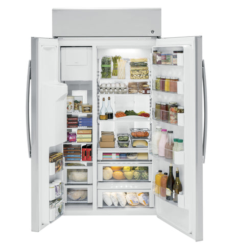 GE Profile(TM) Series 42" Built-In Side-by-Side Refrigerator with Dispenser - (PSB42YSKSS)