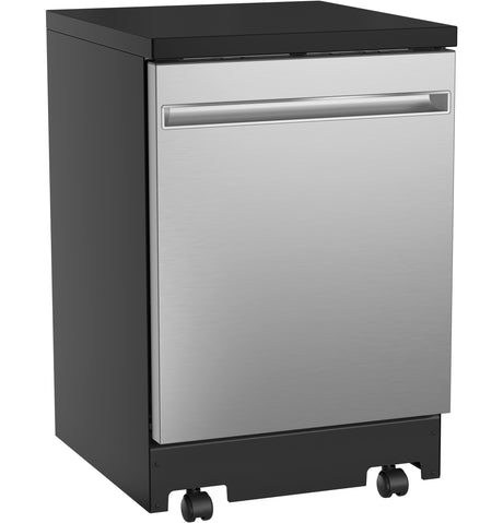 GE(R) ENERGY STAR(R) 24" Stainless Steel Interior Portable Dishwasher with Sanitize Cycle - (GPT225SSLSS)