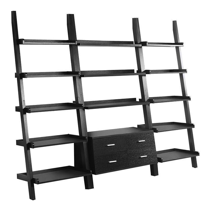 Colella 3-piece Storage Ladder Bookcase Set Cappuccino - (800319S3)
