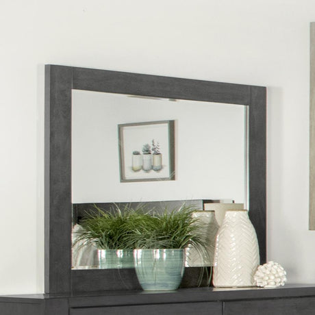 Lorenzo Rectangular Dresser Mirror Dark Grey - (224264)