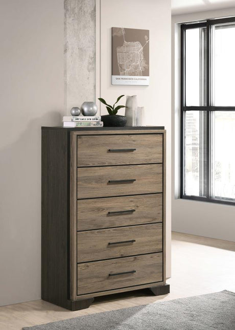 Baker 5-drawer Chest Brown and Light Taupe - (224465)