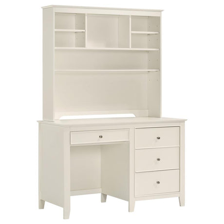 Selena Desk Hutch With Shelves Cream White - (400238)