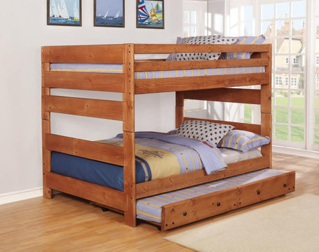 Wrangle Hill Full Over Full Bunk Bed Amber Wash - (460096)