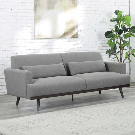 Blake Upholstered Sofa With Track Arms Sharkskin and Dark Brown - (511121)