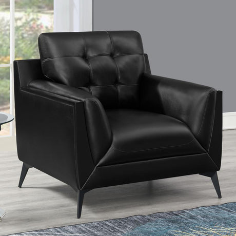Moira Upholstered Tufted Chair With Track Arms Black - (511133)