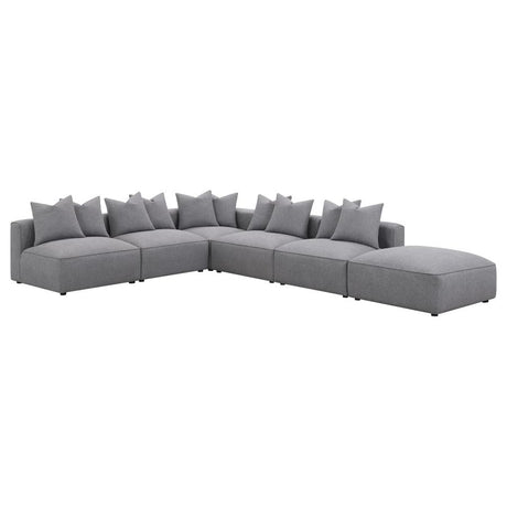 Jennifer Square Upholstered Ottoman Grey - (551596)
